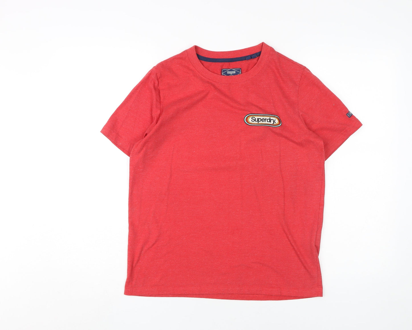 Superdry Women's Red Crew Neck T-Shirt, Size 8, Casual Wear