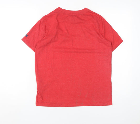Superdry Women's Red Crew Neck T-Shirt, Size 8, Casual Wear