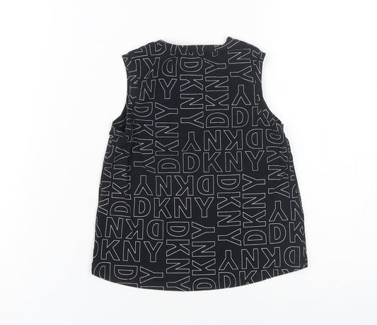 DKNY Women's Black Graphic Jersey Tank Top Size 6