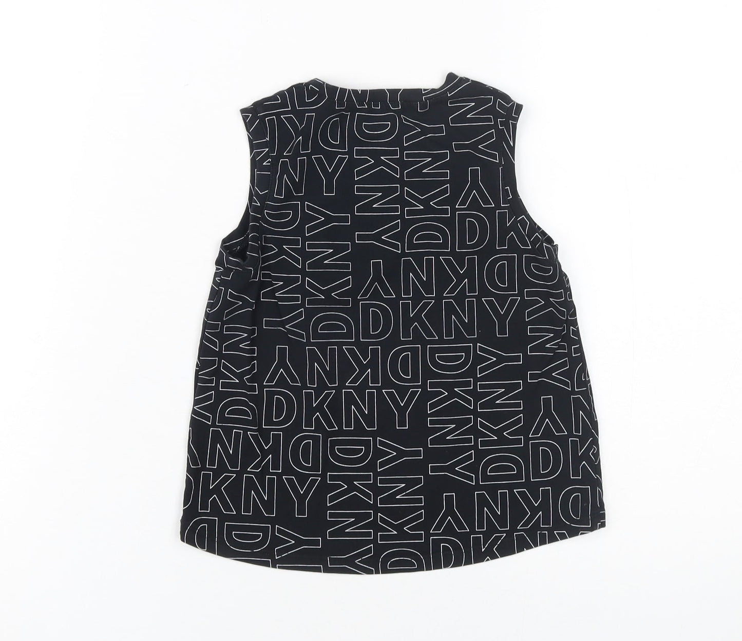 DKNY Women's Black Graphic Jersey Tank Top Size 6