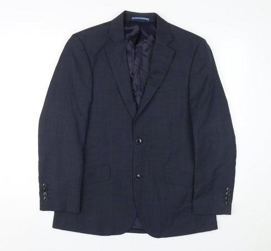 Mens 36 Chest Regular Austin Reed Blue Two-Button Blazer