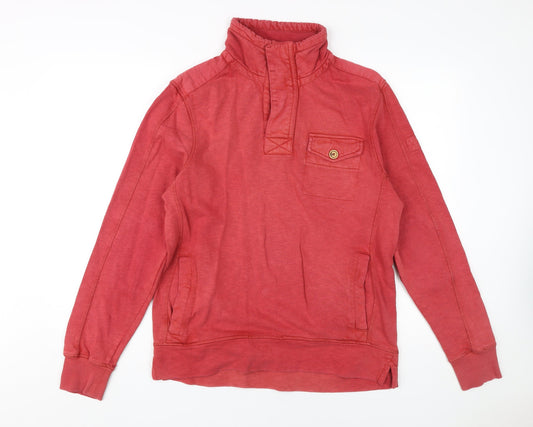 FatFace Men's Red Henley Sweatshirt Size XS