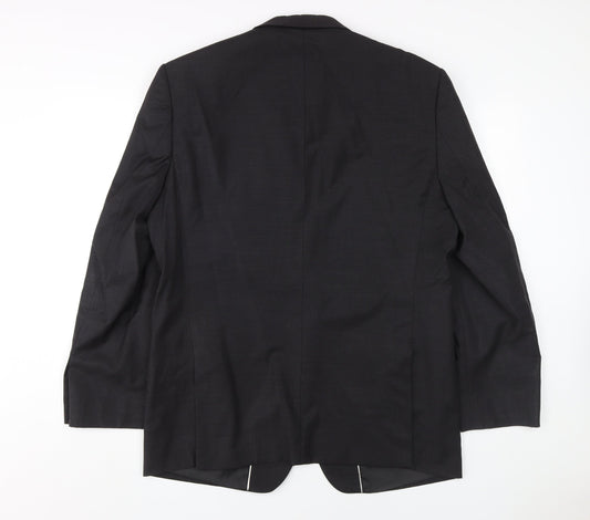 Moss 1851 Men's Black Suit Jacket, Size 44, Regular Fit
