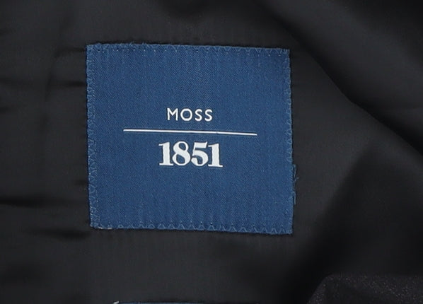 Moss 1851 Men's Black Suit Jacket, Size 44, Regular Fit