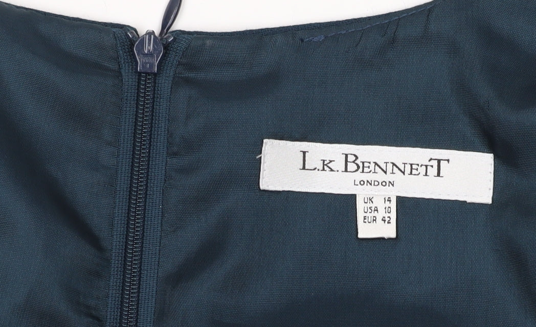 L.K. Bennett Women’s Blue Sheath Dress Size 14