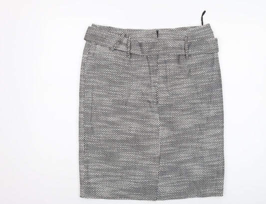 Satsuma London Women's Black Pencil Skirt, Size 16, Buckle Accent