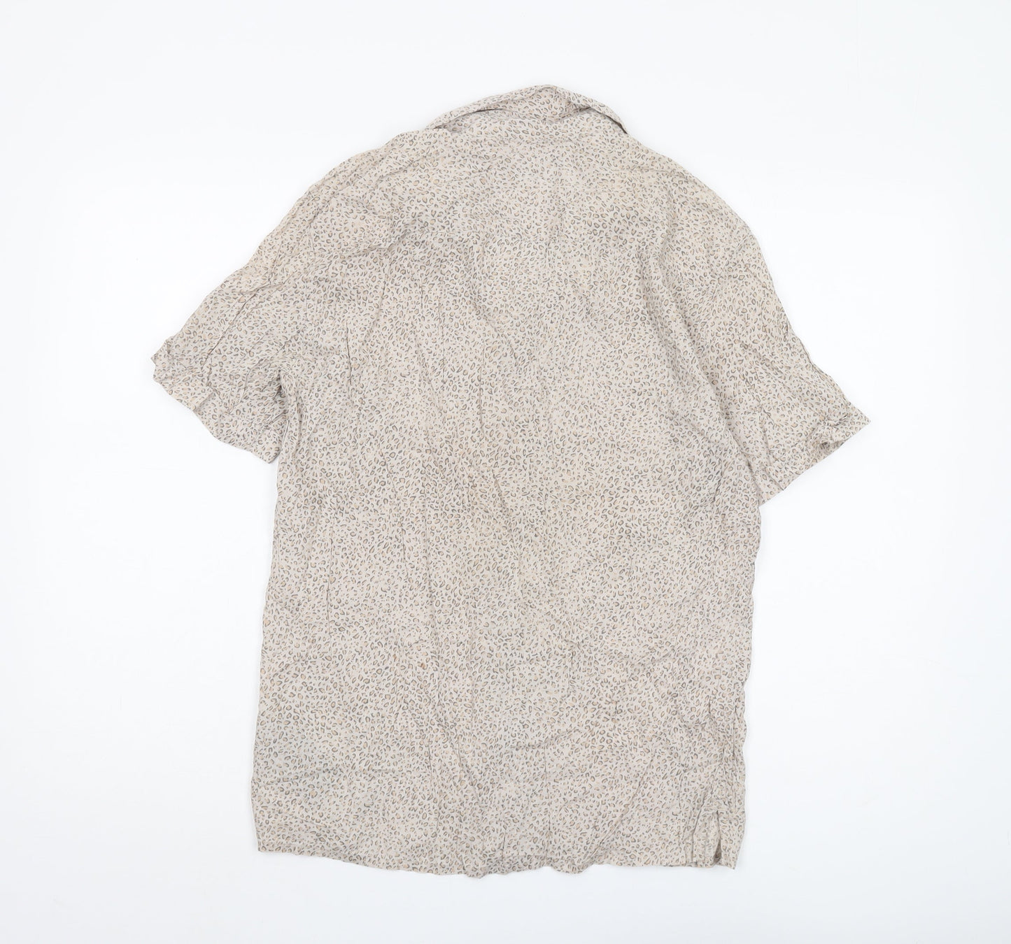 AllSaints Women's Beige Animal Print Button-Up Shirt S