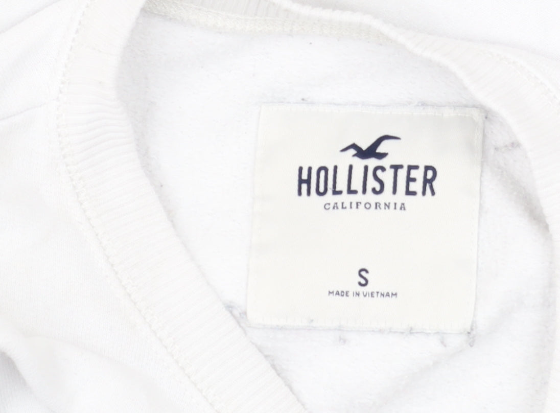Hollister Unisex White Pullover Sweatshirt Size S