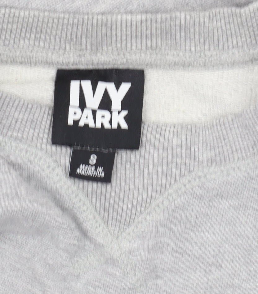 Brand and care label for IVY PARK Women's Grey Pullover Sweatshirt S