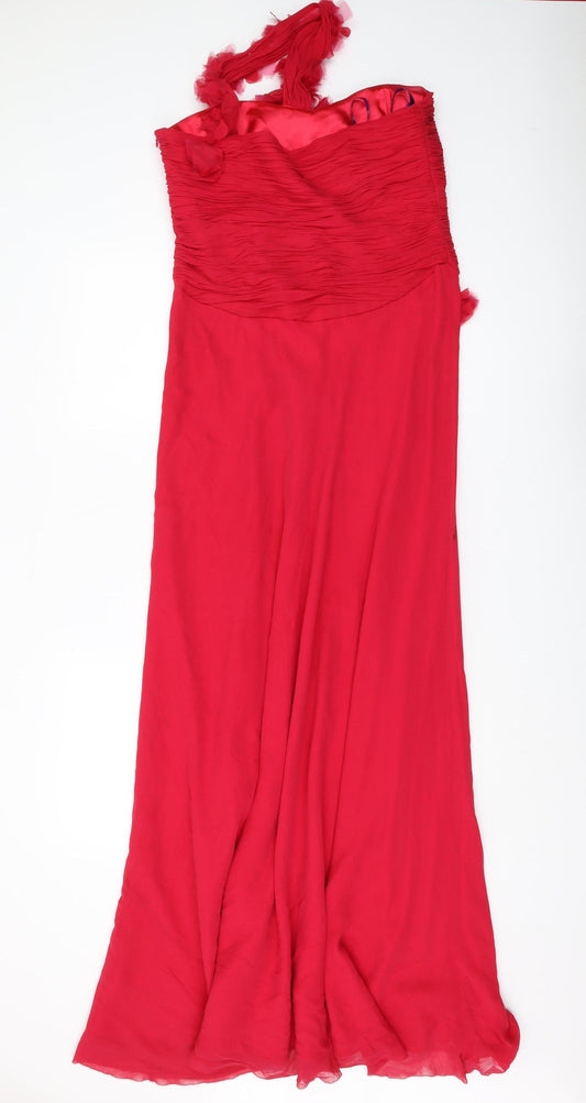 Ben de Lisi Women's Red Halter Maxi Dress - Size 12