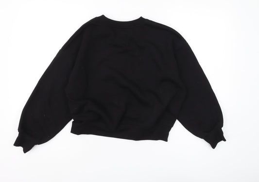 Jordan Girls Black Pullover Sweatshirt M Basketball Logo