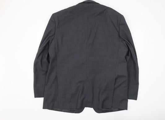 BHS Men's Grey Wool Blend Suit Jacket 48 Inch