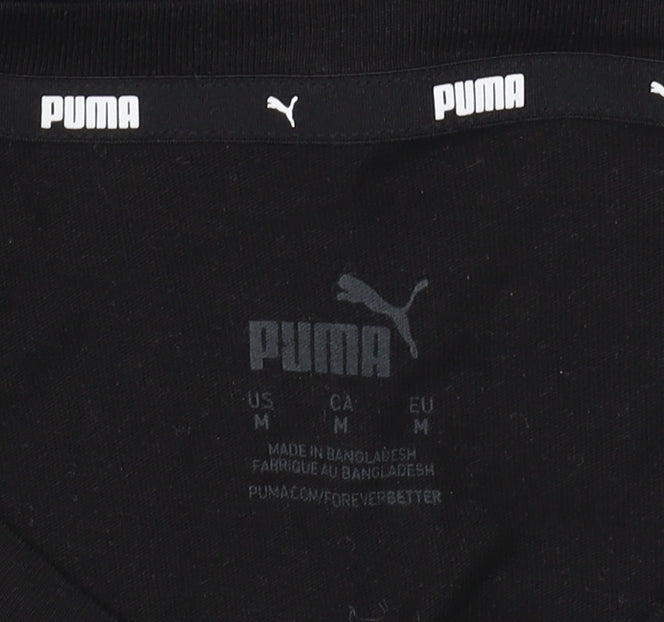 Womens UK Size M PUMA Black Cotton T-Shirt