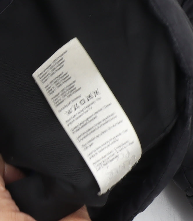 Brand and care label for Joules boys’ black hooded puffer jacket 5 years