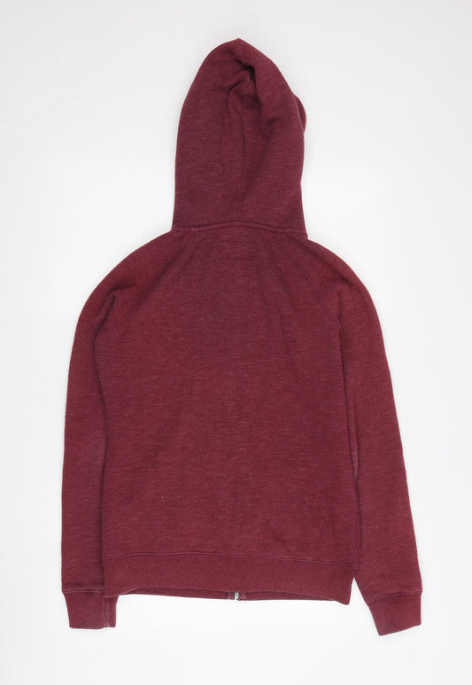 Jack Wills Women's Red Hoodie Size 10 Full Zip