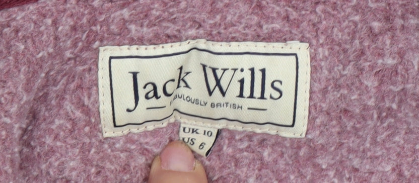 Jack Wills Women's Red Hoodie Size 10 Full Zip
