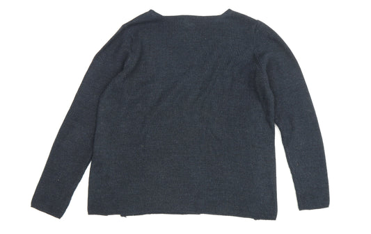 Fat Face Women's Blue V-Neck Jumper Size 12