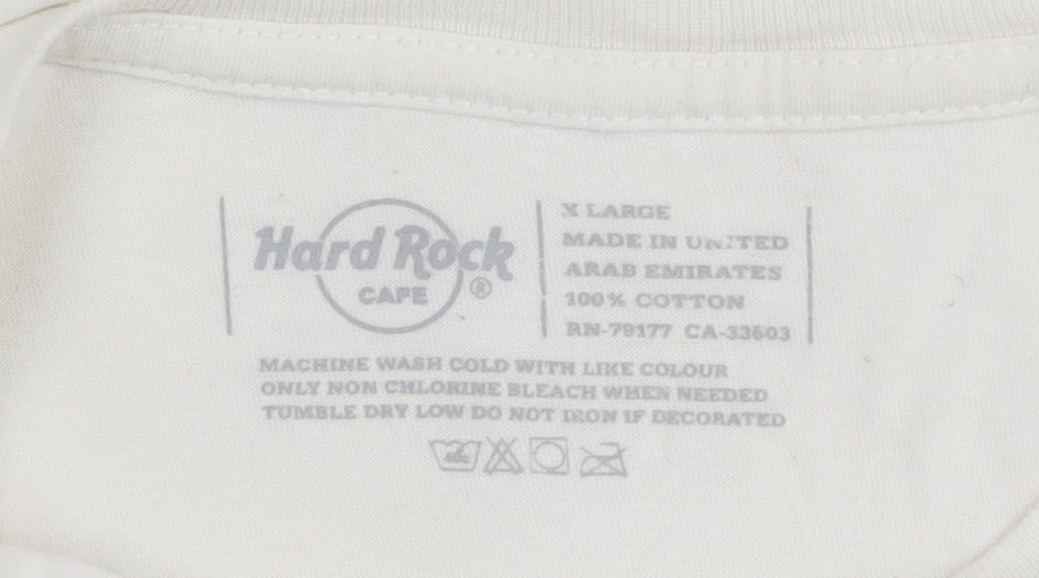 Hard Rock Cafe White Unisex XL Cotton T-Shirt Music