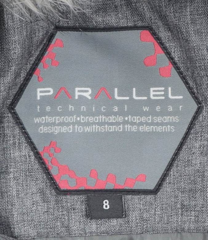 Parallel Women's Grey Ski Jacket Size 8 Waterproof