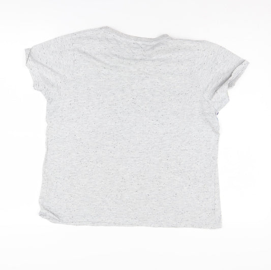 Disney Women’s Grey Stitch T-Shirt Short Sleeve L