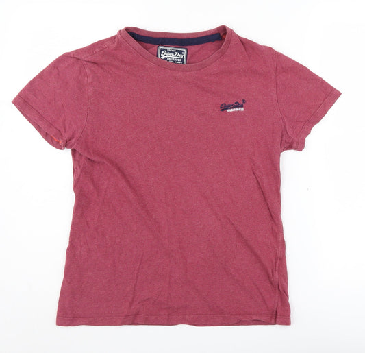 Mens UK Size M Superdry Red Cotton T-Shirt
