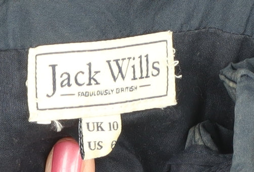 Jack Wills Women's Blue A-Line Strapless Dress Size 10