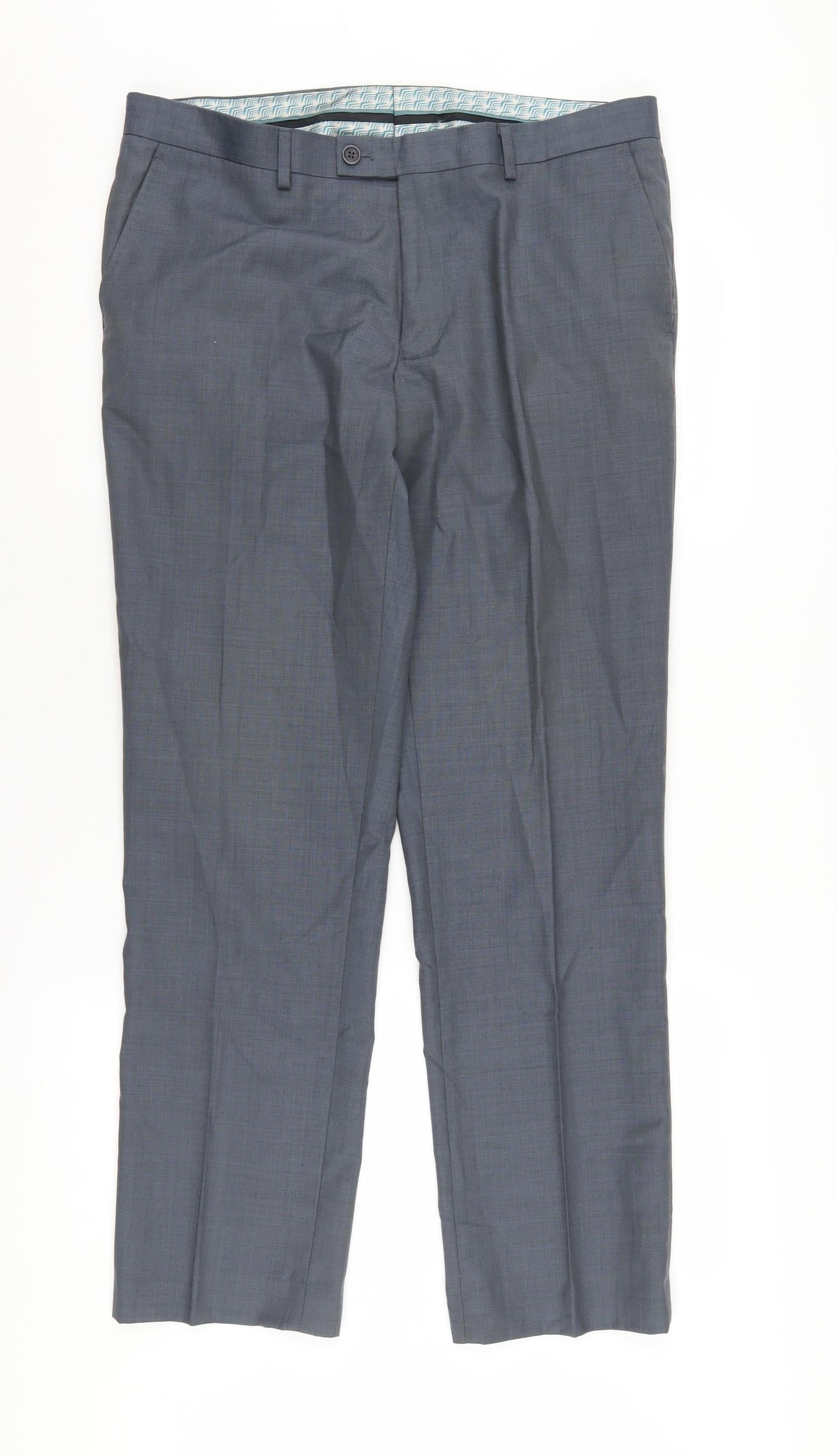 Ted Baker Men's Grey Dress Pants, Size 34S, Slim Fit