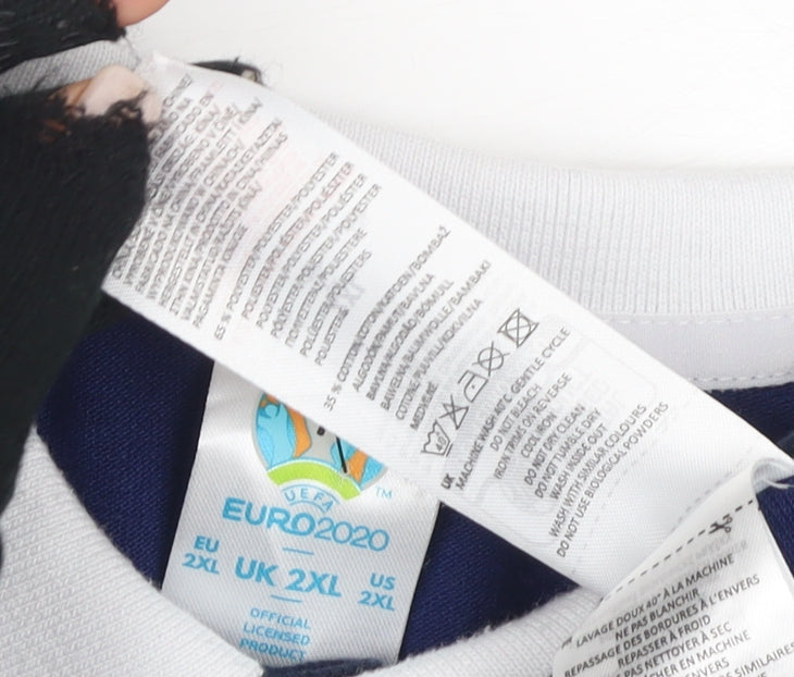UEFA Euro 2020 Men's Blue Striped Polo Shirt 2XL