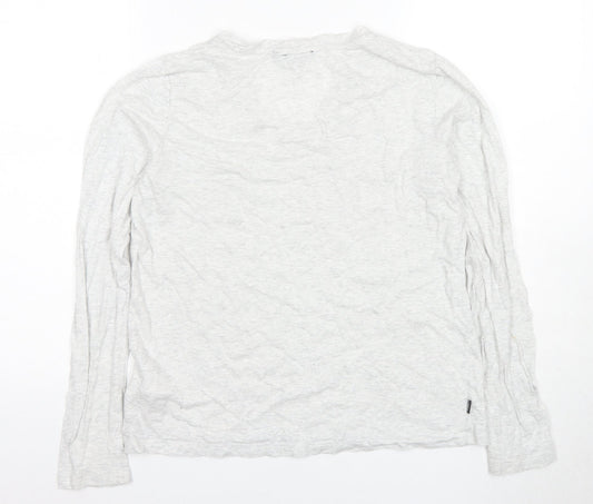 Superdry Unisex White Medium V-Neck Long Sleeve T-Shirt