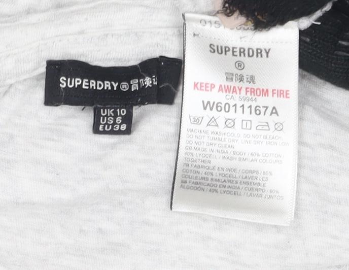 Superdry Unisex White Medium V-Neck Long Sleeve T-Shirt