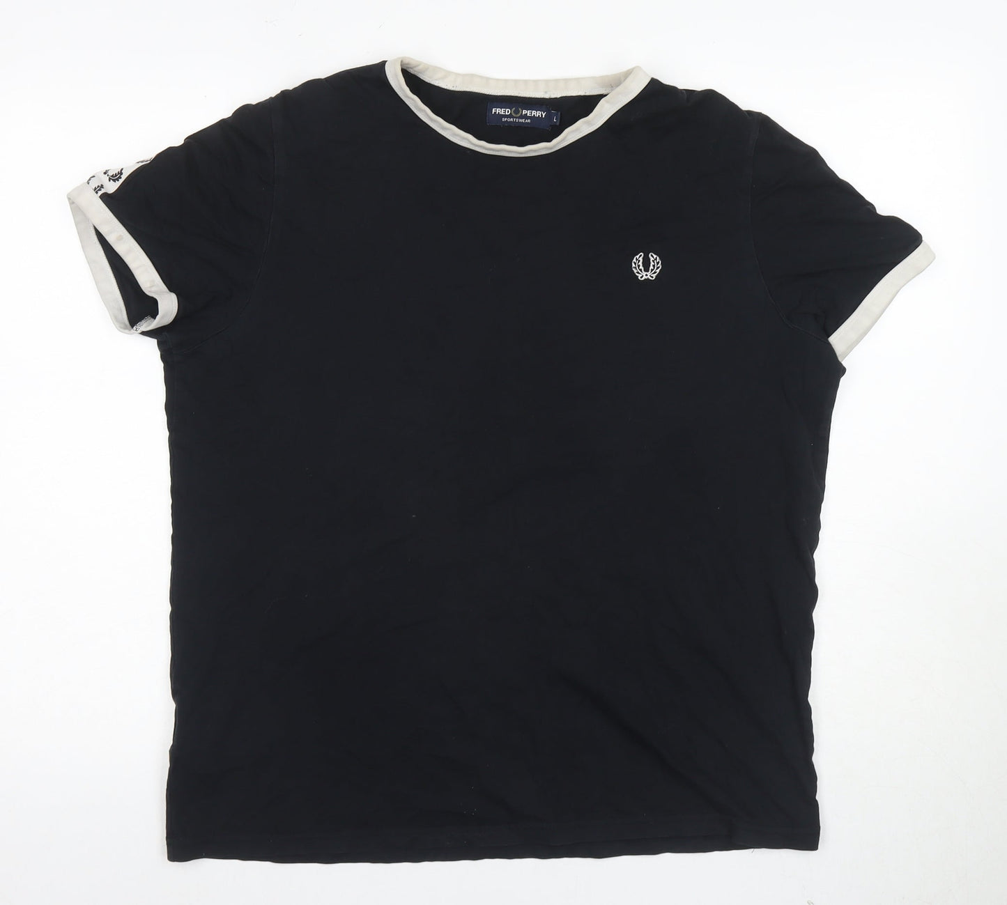 Fred Perry Men's Black L T-Shirt with Logo