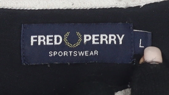 Fred Perry Men's Black L T-Shirt with Logo