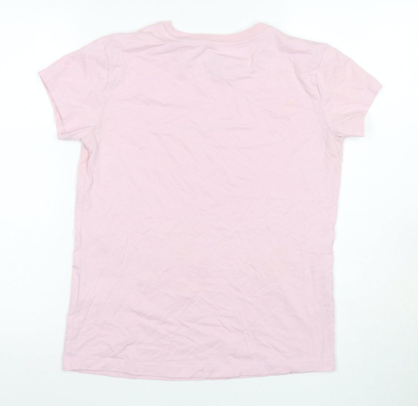 Asics Women's Pink Crew Neck T-Shirt - Size S