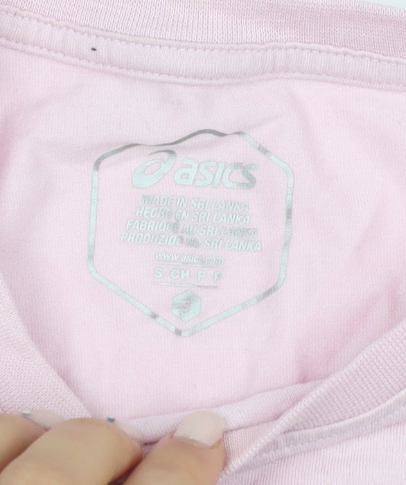 Asics Women's Pink Crew Neck T-Shirt - Size S