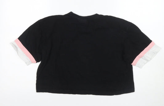 FILA Women's Black Cropped T-Shirt Size S