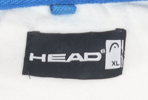 HEAD Men's White Striped Collared T-Shirt XL