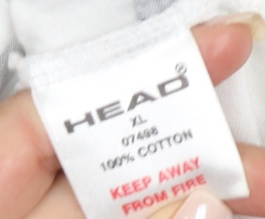 HEAD Men's White Striped Collared T-Shirt XL