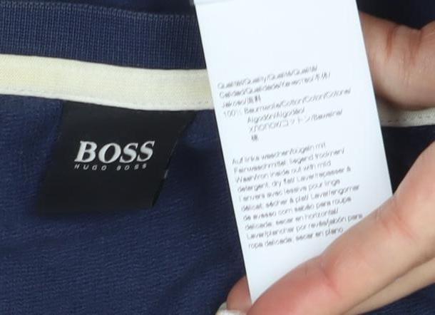 Hugo Boss Men's Blue Graphic Print Long Sleeve T-Shirt L