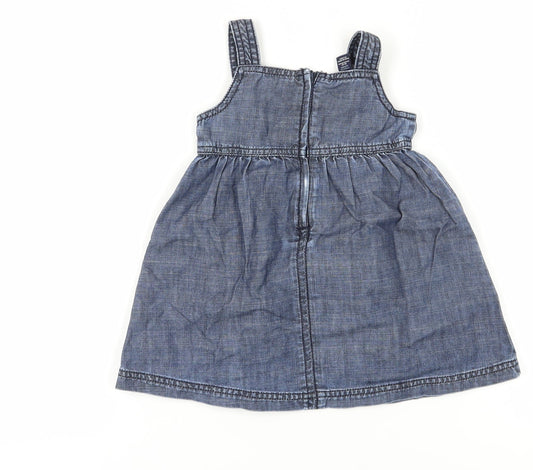 Gap Toddler Blue Pinafore Dress, 18-24 Months