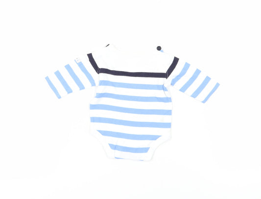 GAP Unisex Baby Blue Striped Babygrow 0-3 Months Cotton
