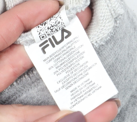 Brand and care label for Fila Women's Grey Jogger Trousers, size M, Activewear
