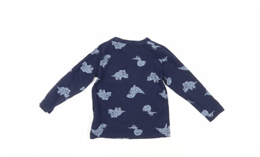 Gap Boys Blue Dinosaur Print T-Shirt, 4 Years, Pullover, Casual