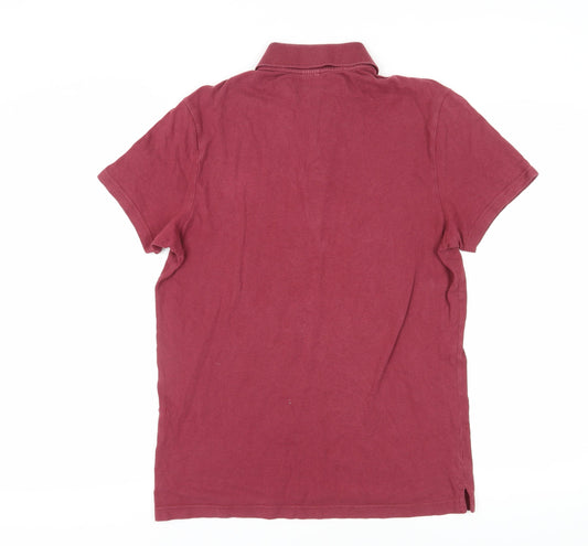 Hollister Men's Red Polo Shirt, Medium, Logo Accent