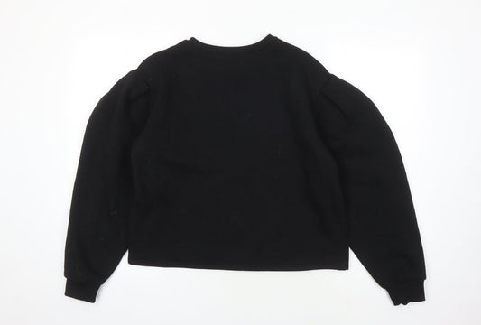 Zara Women's Black Studded Pullover Sweatshirt Size 8