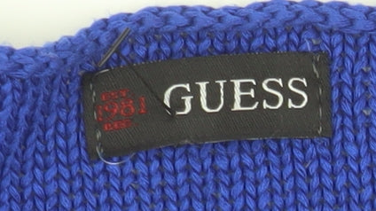 Brand and care label for Guess Women's Blue XS Pullover Acrylic Jumper