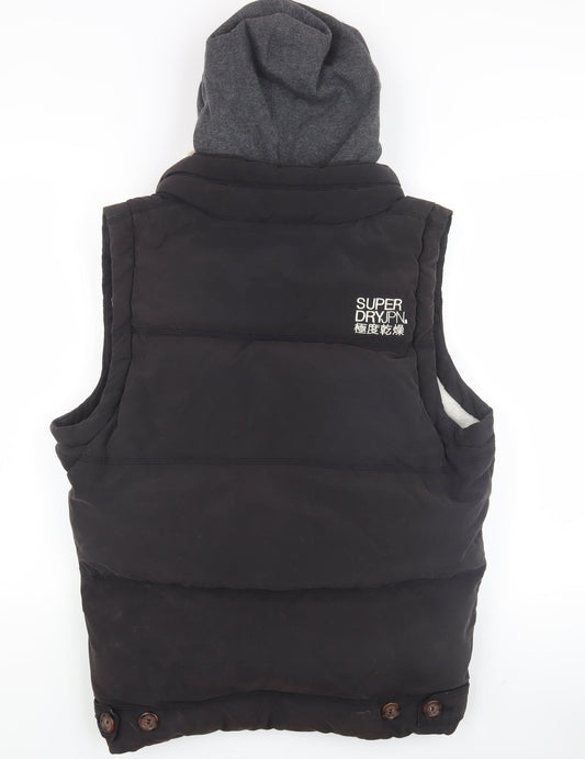 Superdry Men's Black XL Hooded Puffer Waistcoat