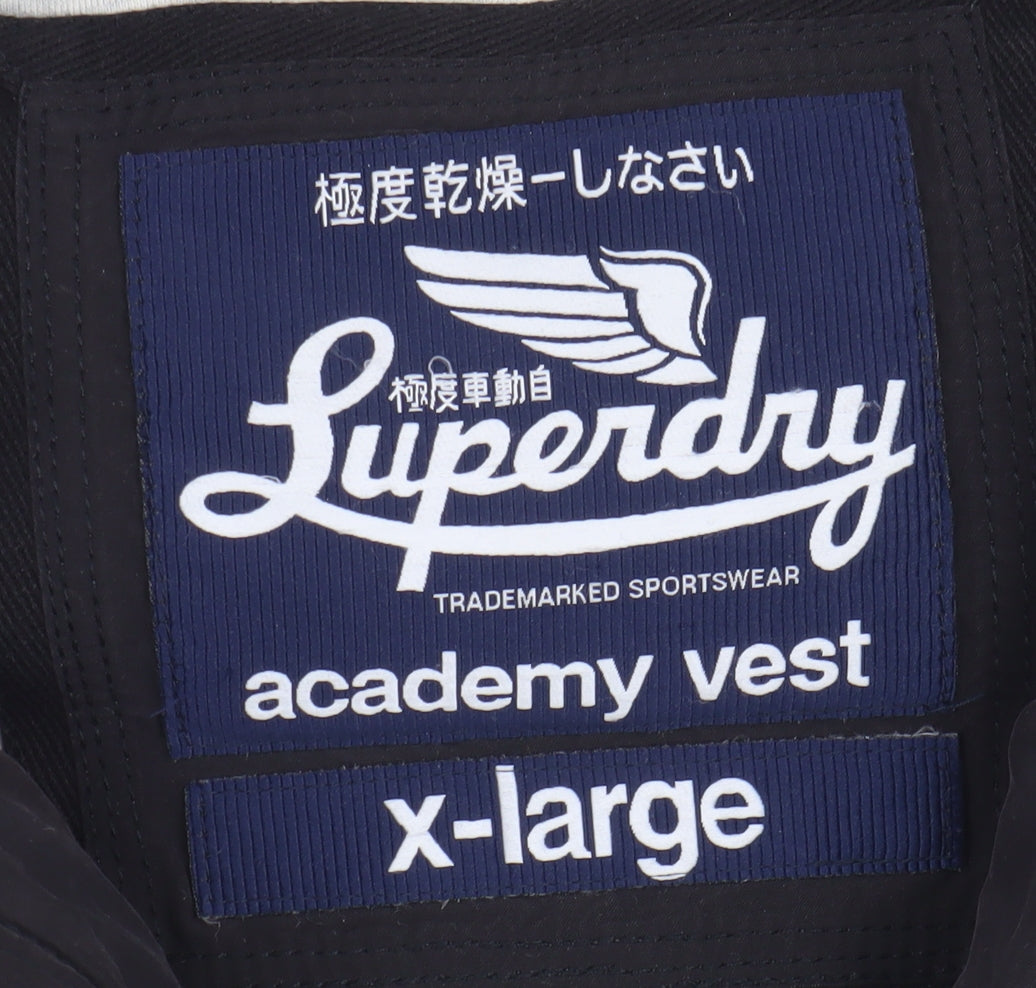 Superdry Men's Black XL Hooded Puffer Waistcoat