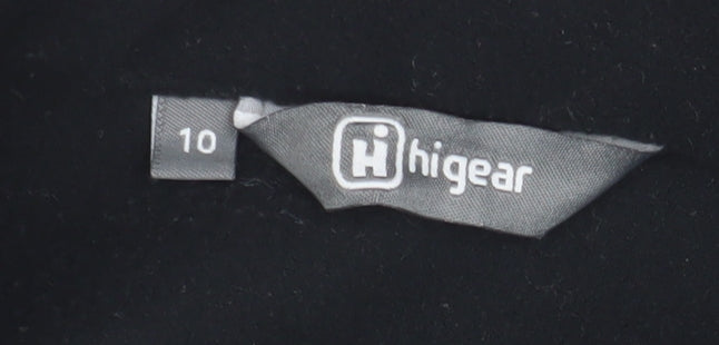 Brand and care label for Hi Gear Women's Black Fleece Jacket, size 10