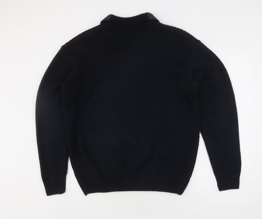 Jason Jones Men's Black Wool Zip-Up Jacket, Size L