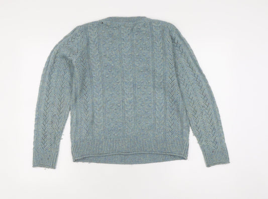 FatFace Women's Blue Cable-Knit Jumper, Size 8